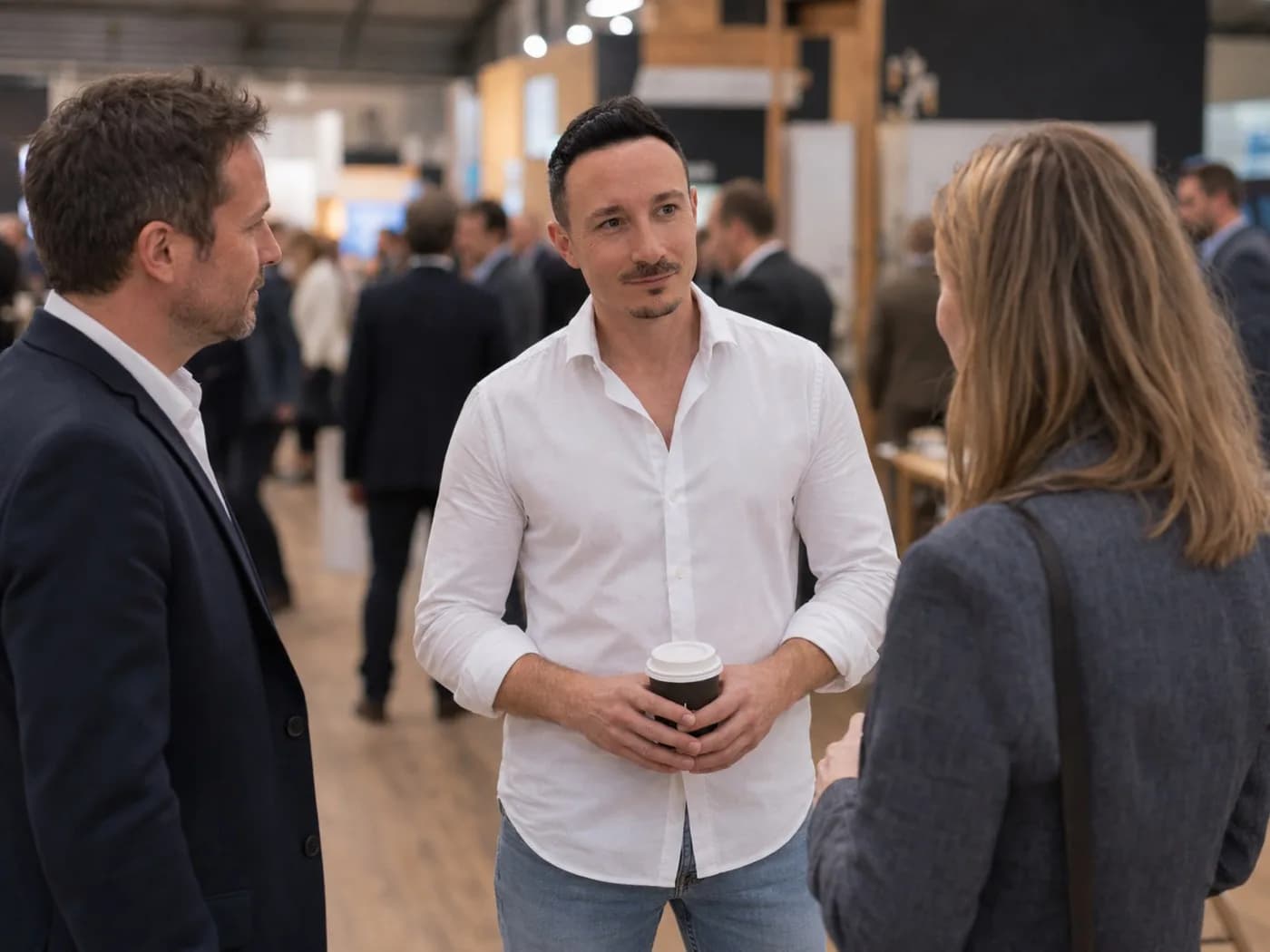 Manuel Dandler im Gespräch auf einer Branchenmesse