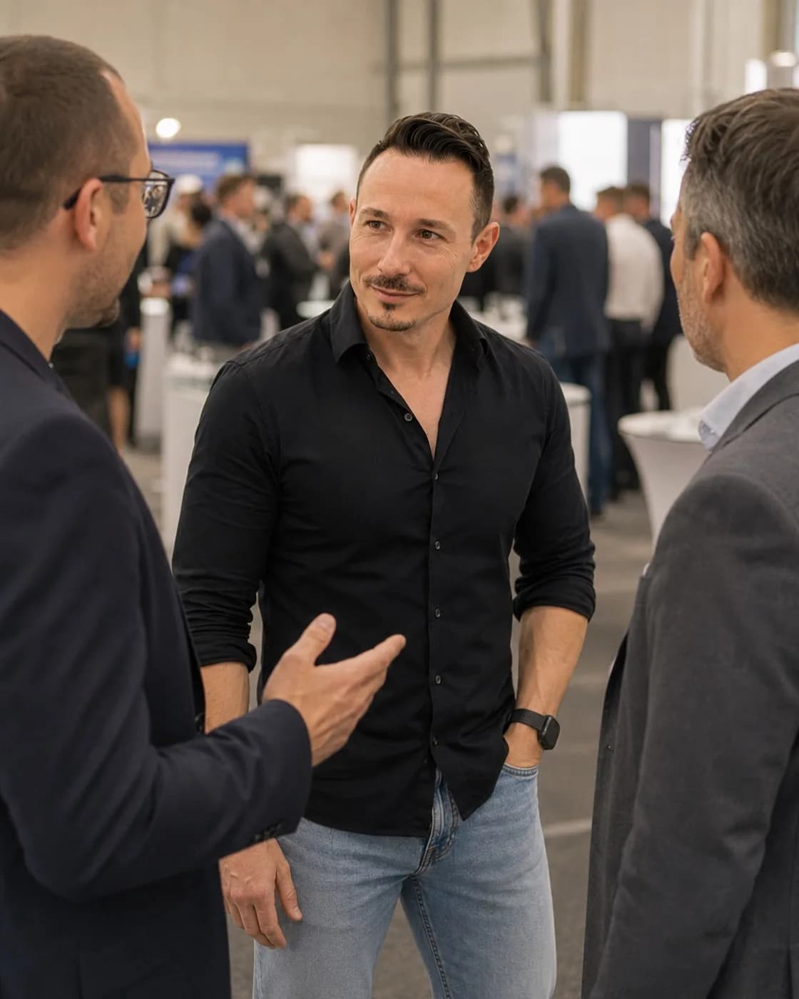 Manuel Dandler im Gespräch auf einer Branchenmesse